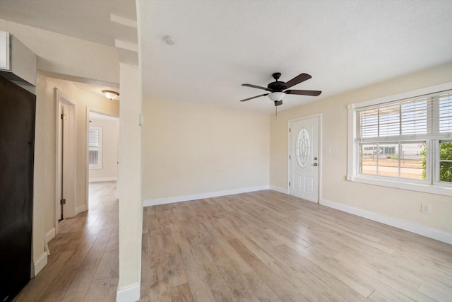 2585 9th Ave N, Saint Petersburg, FL 33713 - entryway featuring light wood finished floors, ceiling fan, and baseboards