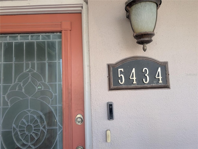 details featuring stucco siding