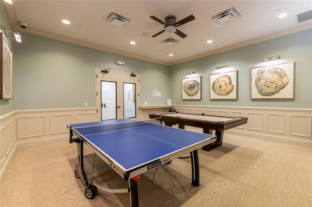 30900 Spruceberry Ct, Wesley Chapel, FL 33543 - rec room with visible vents and crown molding