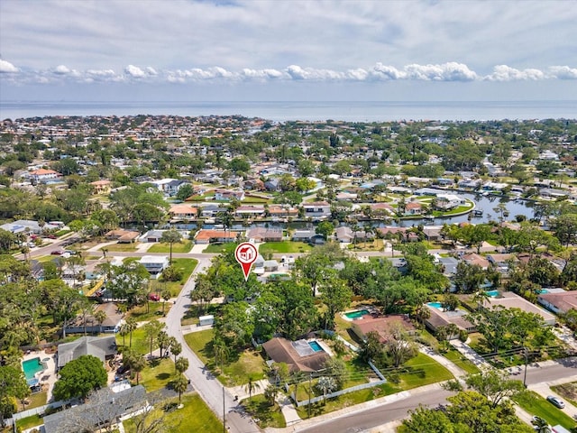 1666 N Dakota Ave NE, Saint Petersburg, FL 33703 - birds eye view of property featuring a residential view and a water view