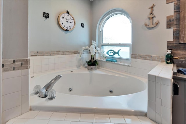 bathroom with a jetted tub