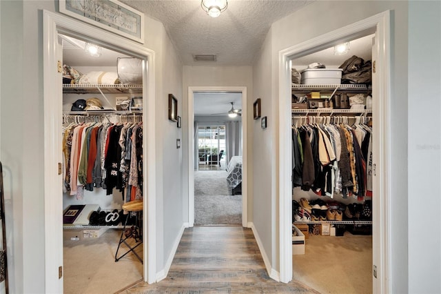 closet featuring visible vents