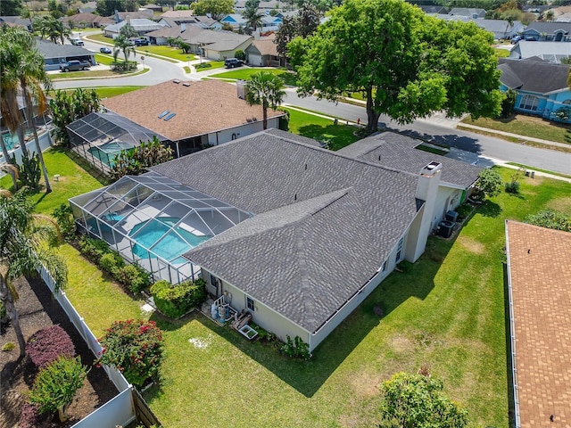 aerial view with a residential view
