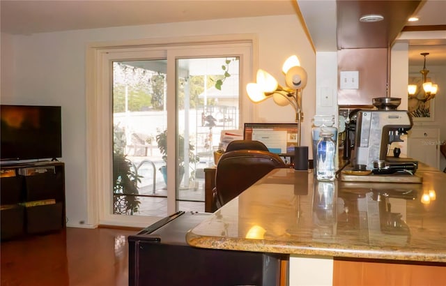 dining room with a chandelier