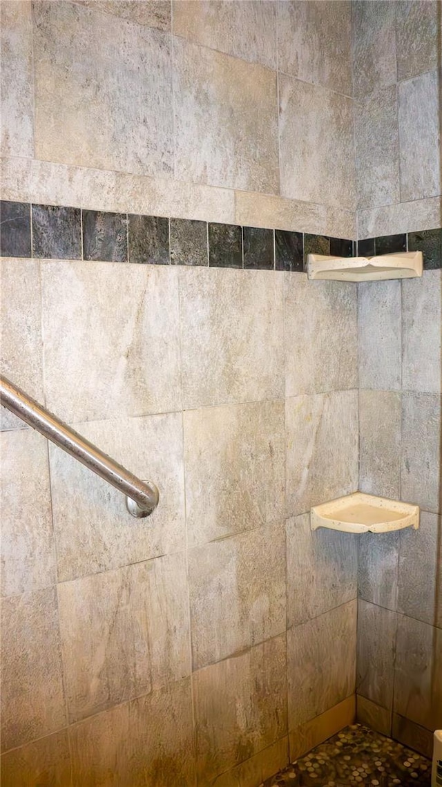 room details with a tile shower