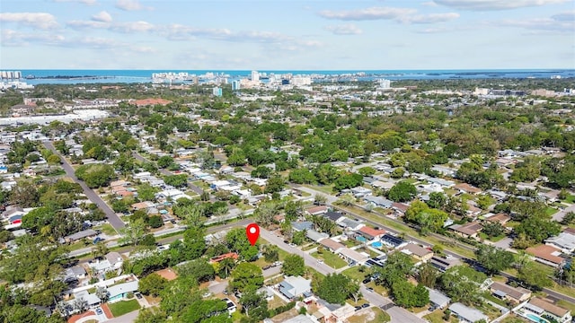 1411 Barry St, Clearwater, FL 33756 - birds eye view of property featuring a water view