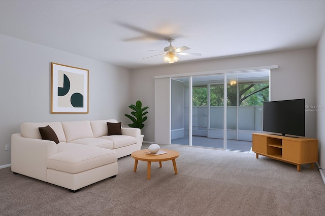4920 Pond Ridge Dr, Riverview, FL 33578 - living room with ceiling fan and carpet flooring