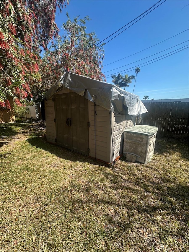 view of shed
