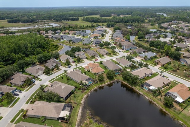 19123 Sunset Bay Dr, Land O Lakes, FL 34638 - drone / aerial view with a water view and a residential view