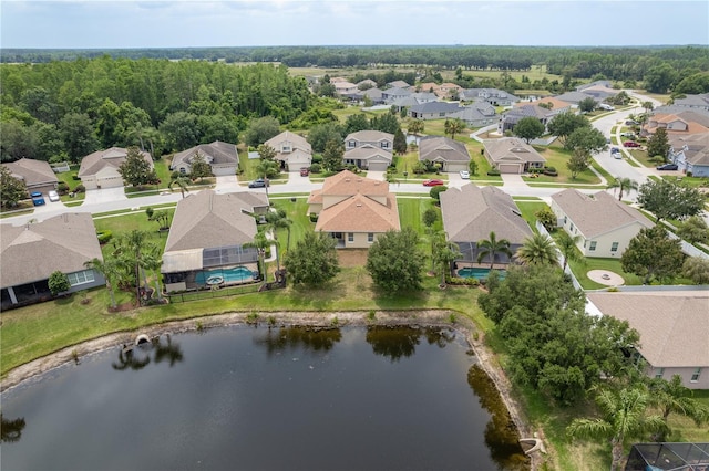 19123 Sunset Bay Dr, Land O Lakes, FL 34638 - drone / aerial view featuring a water view and a residential view