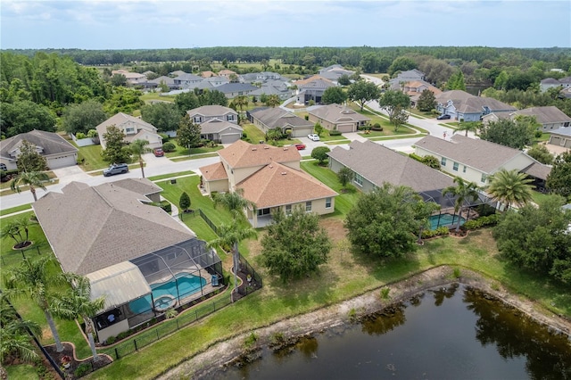 19123 Sunset Bay Dr, Land O Lakes, FL 34638 - drone / aerial view with a residential view and a water view