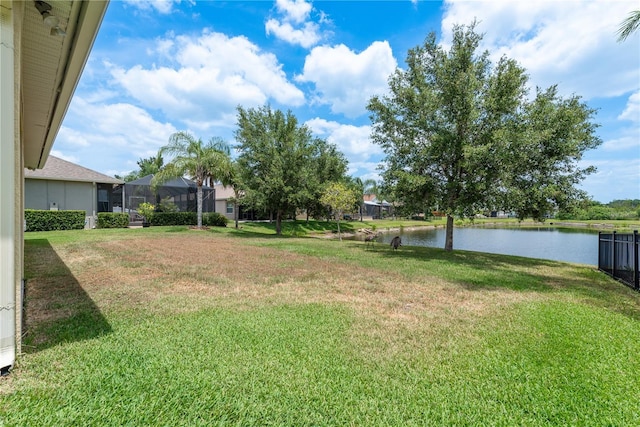 19123 Sunset Bay Dr, Land O Lakes, FL 34638 - view of yard with a water view