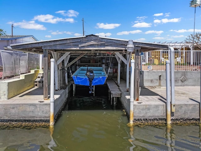 view of dock