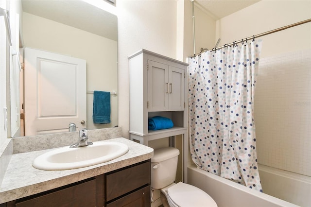 6882 Silverado Ranch Blvd, Zephyrhills, FL 33541 - full bath with toilet, vanity, and shower / bath combo with shower curtain