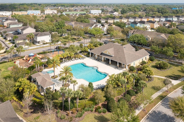 11109 Great Neck Rd, Riverview, FL 33578 - aerial perspective of suburban area featuring a pool