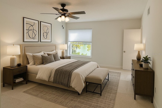 1655 S Highland Ave Unit I286, Clearwater, FL 33756 - bedroom with carpet, a ceiling fan, and baseboards