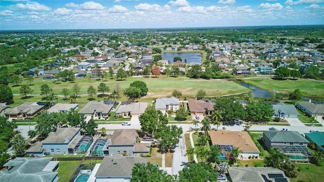 13122 Prestwick Dr, Riverview, FL 33579 - drone / aerial view featuring a water view, a residential view, and golf course view