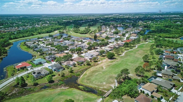 13122 Prestwick Dr, Riverview, FL 33579 - drone / aerial view with a residential view, view of golf course, and a water view