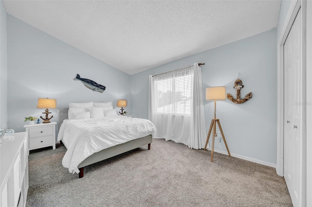 13122 Prestwick Dr, Riverview, FL 33579 - carpeted bedroom with baseboards, a closet, and a textured ceiling