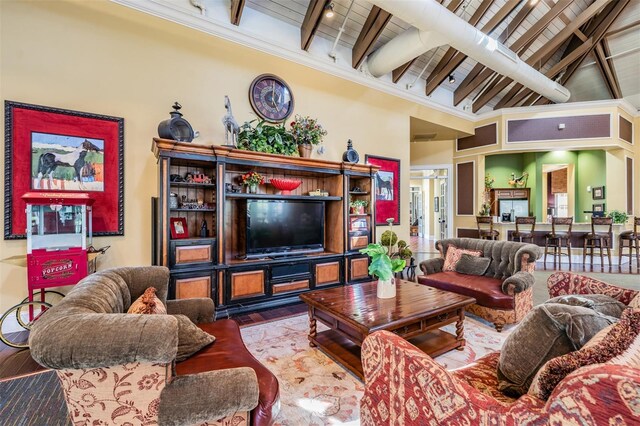 8247 Westhaven Dr, Land O Lakes, FL 34638 - living room featuring wood finished floors and wood ceiling