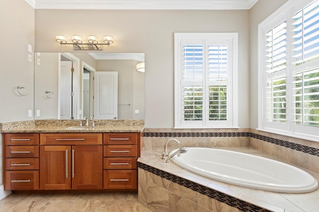 47 Martinique Ave, Tampa, FL 33606 - full bath featuring vanity, crown molding, and a bath