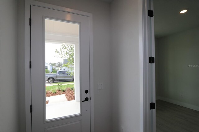 11884 Richmond Trl, Parrish, FL 34219 - entryway featuring wood finished floors and recessed lighting