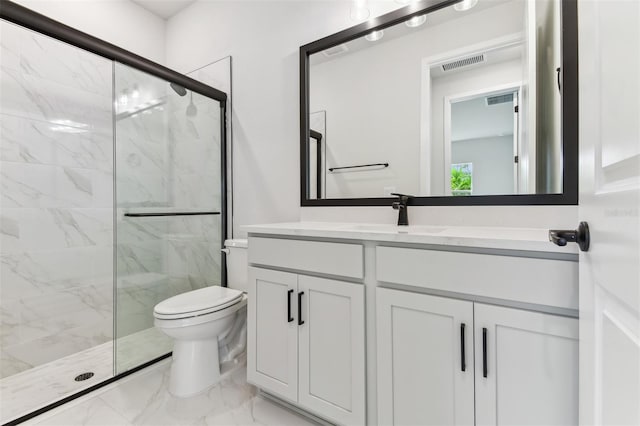 11884 Richmond Trl, Parrish, FL 34219 - bathroom featuring a marble finish shower, marble finish flooring, and vanity