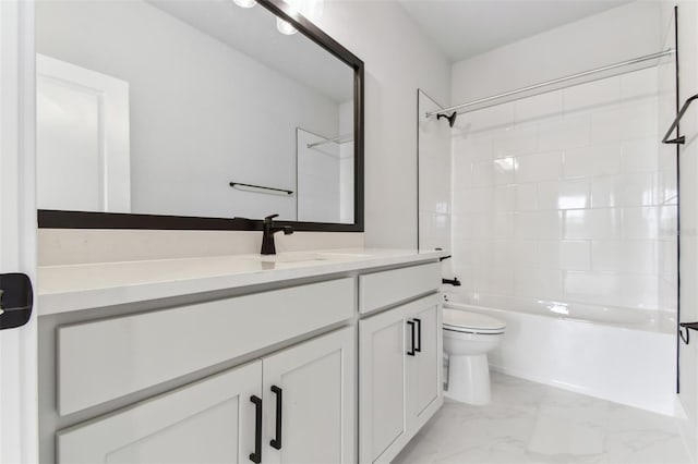11884 Richmond Trl, Parrish, FL 34219 - full bath with vanity, shower / bath combination, and marble finish floors