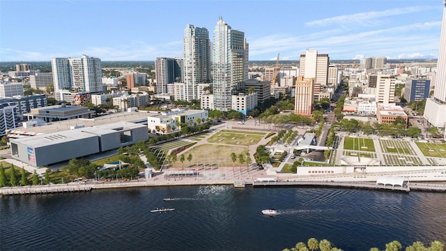 777 N Ashley Dr Unit 2610, Tampa, FL 33602 - bird's eye view with a water view and a view of city