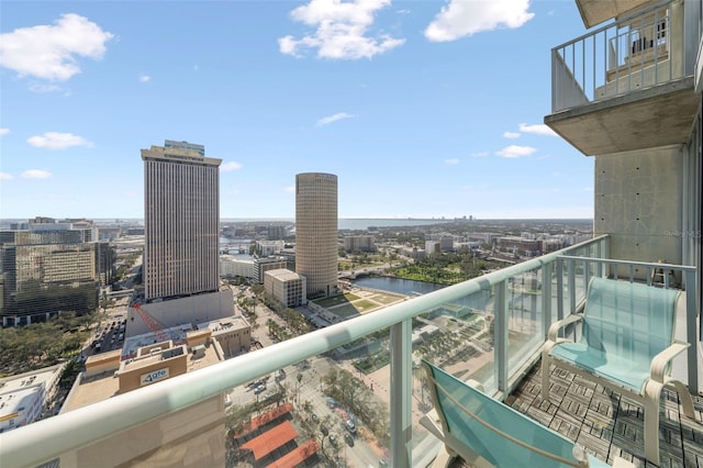 777 N Ashley Dr Unit 2610, Tampa, FL 33602 - balcony featuring a city view and a water view
