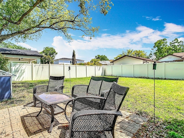 view of patio / terrace featuring a fenced backyard