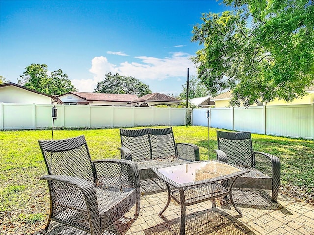view of patio / terrace with a fenced backyard