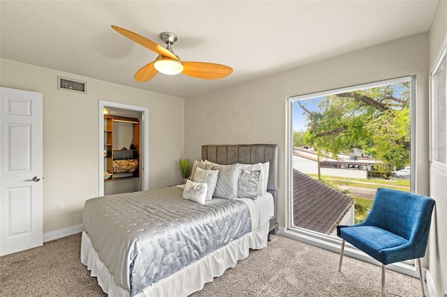 4522 W N B St, Tampa, FL 33609 - carpeted bedroom featuring baseboards, ceiling fan, and visible vents