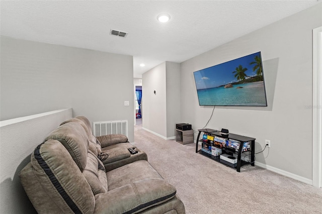 12856 French Market Dr, Riverview, FL 33579 - living room with baseboards, visible vents, recessed lighting, and carpet