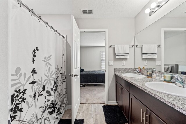 12856 French Market Dr, Riverview, FL 33579 - ensuite bathroom with ensuite bathroom, visible vents, a textured ceiling, and a sink