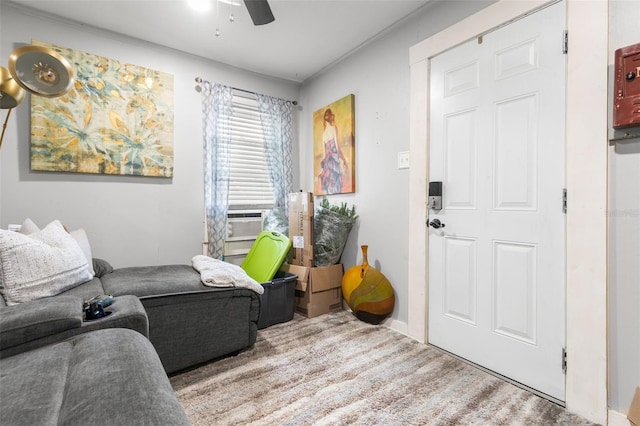 1134 9th Ave S, Saint Petersburg, FL 33705 - living area with cooling unit and ceiling fan