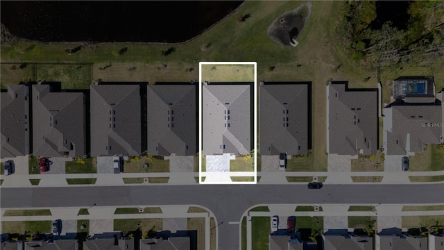 bird's eye view with a residential view