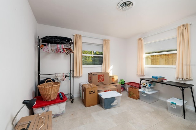 storage room with visible vents