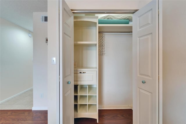 closet featuring visible vents