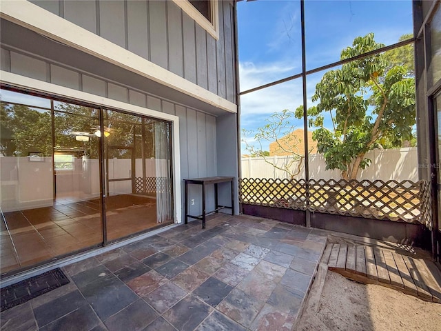 view of unfurnished sunroom