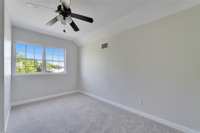 14807 Capps Estates Ln, Wimauma, FL 33598 - spare room featuring carpet, a ceiling fan, and lofted ceiling