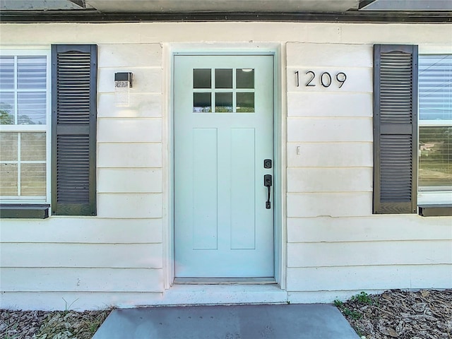 view of exterior entry