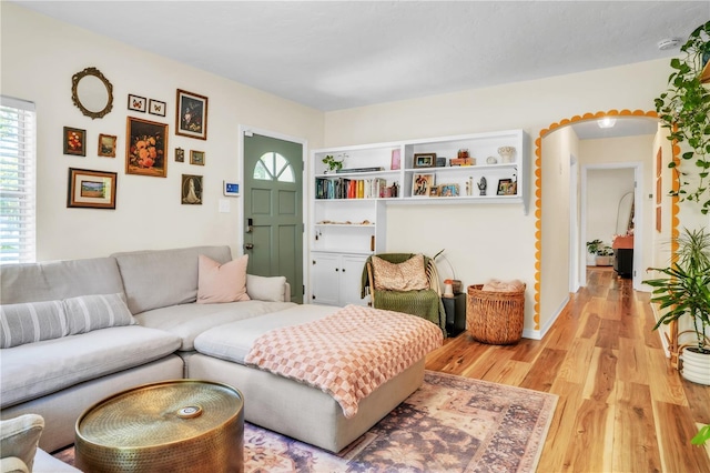 living room with light wood-style flooring