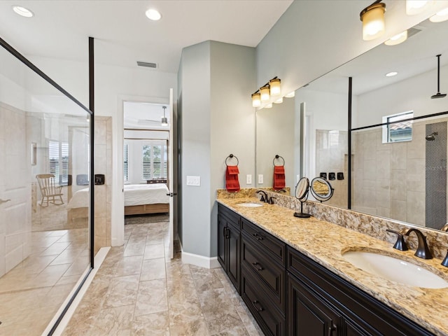 11248 Juglans Dr, Odessa, FL 33556 - ensuite bathroom featuring a sink, a shower stall, and visible vents