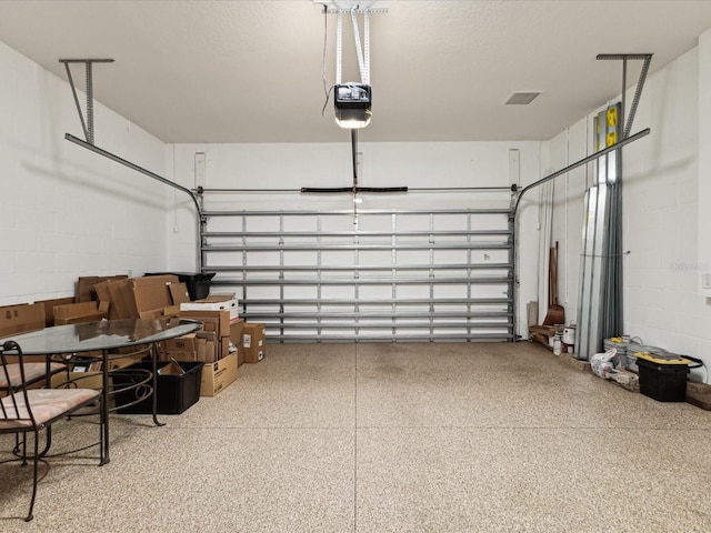 11248 Juglans Dr, Odessa, FL 33556 - garage featuring concrete block wall and a garage door opener