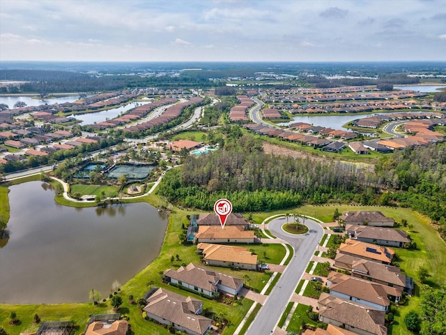 11248 Juglans Dr, Odessa, FL 33556 - aerial view featuring a residential view and a water view