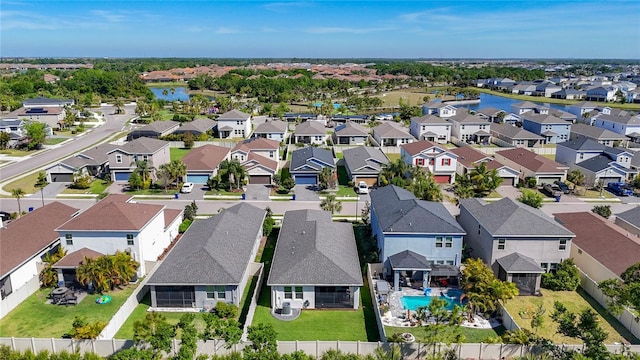 5415 Los Robles Ct, Palmetto, FL 34221 - aerial perspective of suburban area featuring a pool area