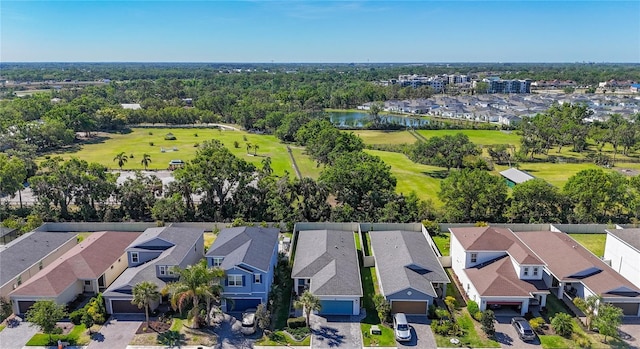 5415 Los Robles Ct, Palmetto, FL 34221 - aerial perspective of suburban area featuring a nearby body of water and a golf course