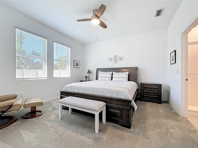 5415 Los Robles Ct, Palmetto, FL 34221 - bedroom with light colored carpet and ceiling fan