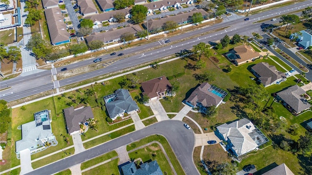 aerial view with a residential view